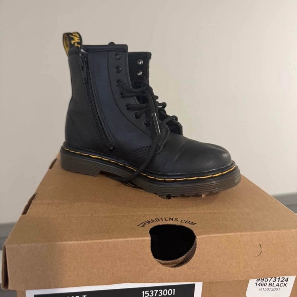 Dr. Martens Kids Black Leather Boots